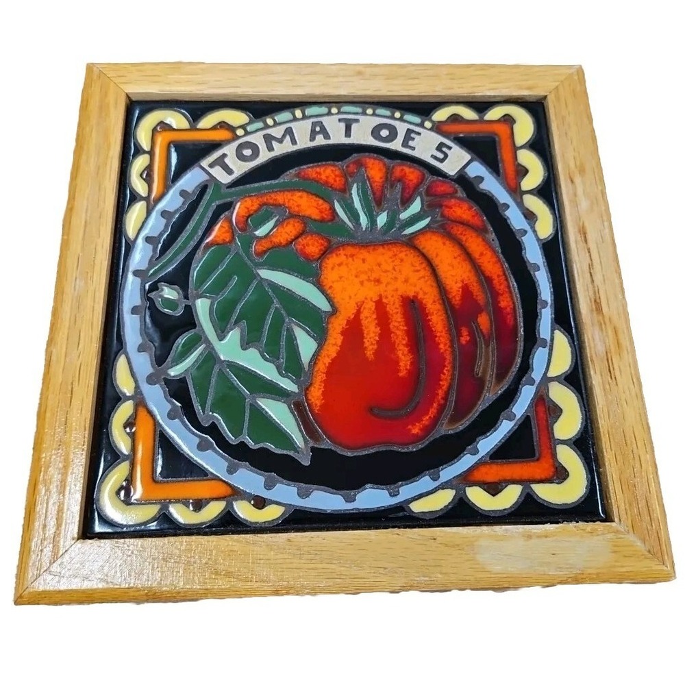 Vintage Triton‎ Hand Painted Art Tile Tomatoes Vibrant & Beautiful